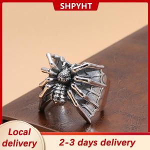 [COD] SHPYHT Local delivery Ship within 24 hours Fashion Vintage Domineering Gothic Spider Animal Ring For Men Antique Wide Opening Adjustable Ring Punk Jewelry Party Gift