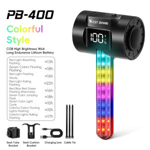 Đèn Hậu Xe Đạp WEST BIKING Cảm Biến Thông Minh Màn Hình LED Sạc Type -C Dành Cho Xe Đạp Thể Thao Dã Ngoại