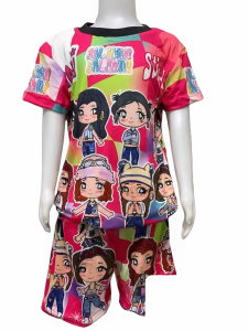 New Kids Terno Set Polyester Cartoon Print 3-11 Years