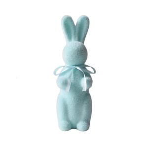 Plushie Bunnies Statue for Holiday Table and Home Spring Decoration Colorful Rabbits Figurines Multiple Color