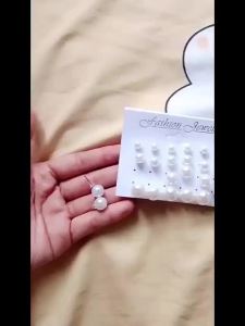 12 pairs Pearl Earrings Studs White Beige Fashion Earrings Temperament Elegant Earrings for Women