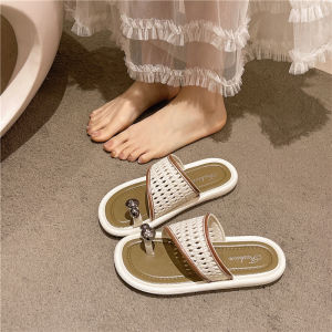 Free Shipping WomenS Slip-On Sandals New Summer Styles For Outdoor Wear Featuring A Holiday-Inspired Design Flat Soles And Woven Beach Sandals