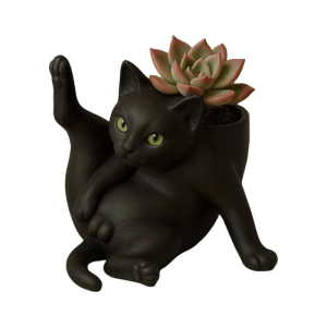 Sáng tạo felines nhựa container cho trang trí nội thất làm vườn nồi với nonslip cơ sở văn phòng hiển thị