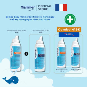 Combo Baby Marimer (Vệ sinh mũi hàng ngày + Hỗ trợ phòng ngừa viêm mũi) 100ML