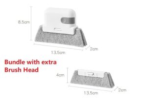 2in1 Window Groove Cleaning Brush bundle with extra 1 brush head