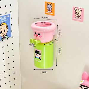 ที่ใส่แปรงสีฟันพร้อมแก้วน้ำยาบ้วนปาก แม่เหล็ก ไม่ต้องเจาะรู สำหรับใช้ในห้องน้ำ