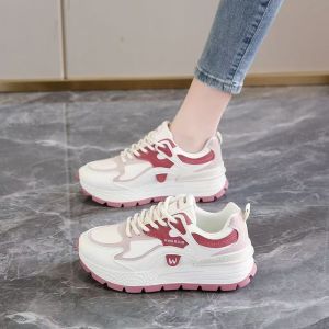 Free Shipping WomenS New Spring Collection: Versatile Sneakers Thick-Soled Leather Shoes Non-Slip Soft-Soled Casual And Trendy