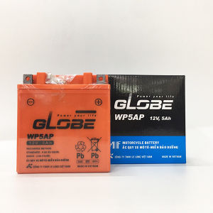 Ắc Quy Khô Xe Máy Globe WP5AP 12V-5AH Dream Đời Đầu Wave Đời Đầu Future Đời Đầu Sirius Xăng Cơ Xe Jupiter V/R Taurus Đời Đầu