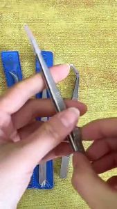 Diamond Jewelry Tweezers With Fixed Lock Non-slip Stainless Steel Precision Tweezers