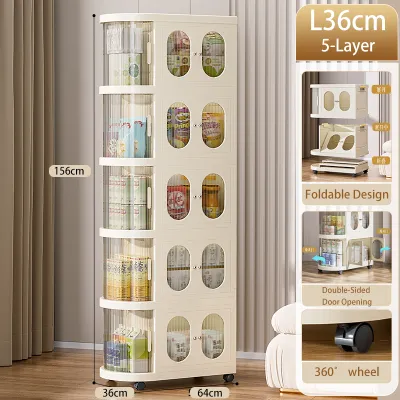 JJ.SG Plastic Childrens Snack Folding Storage Box Multi-Layer Baby Storage Rack With Wheels