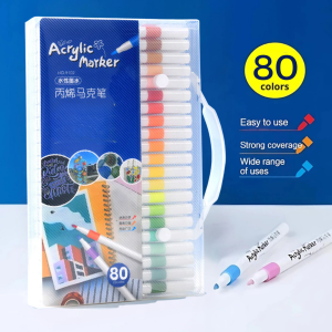 ☀️Life Core☀️ Acrylic Marker Pen Set for Art and Manga Sketching 12/24/48/80 Colors Permanent and Fast-Drying High-Quality Water-Based Ink Perfect for School DIY Art and Social Media Trends