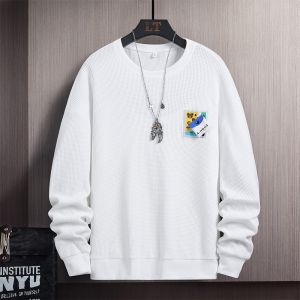 Sweater Polos Pria Lengan Panjang Distro Motif Print Basic Sweater Crewneck hoodie fleece sweatshirt WY23M