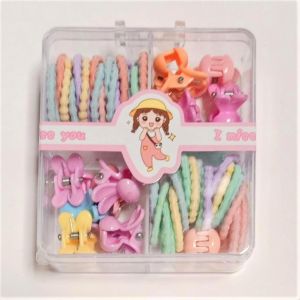 Zaman Now - Kuncir Jepit Mix Pastel Korean Style / Set Aksesoris Rambut Anak Perempuan / Aksesoris Rambut Lucu Free Box