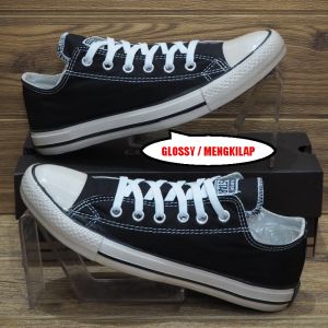 SEPATU SNEAKERS SEKOLAH CLASSIC PRIA LOW PENDEK HITAM