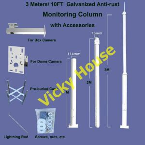 Outdoor 10FT Galvanized CCTV Column Security Camera Poles Segmented CCTV Poles and Columns