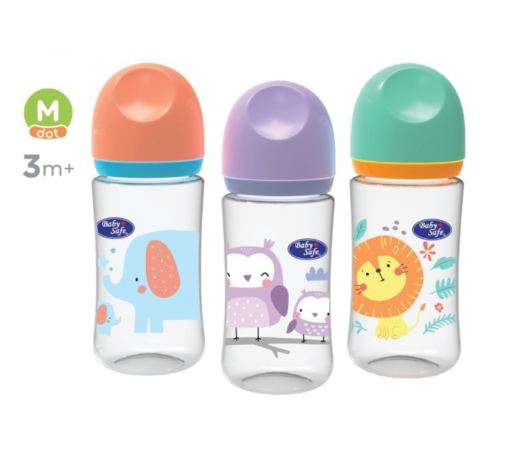 Botol Susu Bayi Baby Safe Wide Neck 250ml Dot Susu Dengan Katup