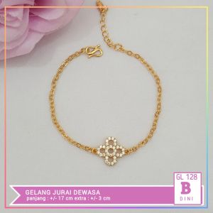 Cute Jewelry Gelang Dewasa Gelang Jurai Bunga Perhiasan Wanita Lapis Emas 18k GL 128