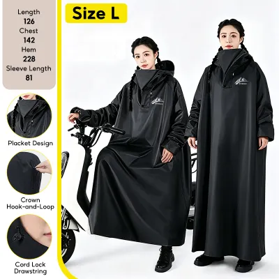 【Deno】Raincoat For Men Women Waterproof Heavy Rain Hooded Front Zipper Long Sleeve Breathable Lightweight For Daily Commuting Office Work