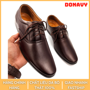 Giày nam da bò thật 100% donavy thiết kế kiểu cột dây thời trang đế cao 3cm hỗ trợ tăng chiều cao D.GTCD