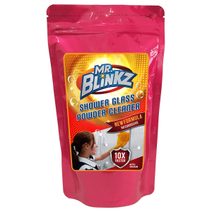 Paket Pembersih Kerak dan Jamur Kaca Mr Blinkz + Pad Anti Gores - Pembersih Kaca Shower Kamar Mandi