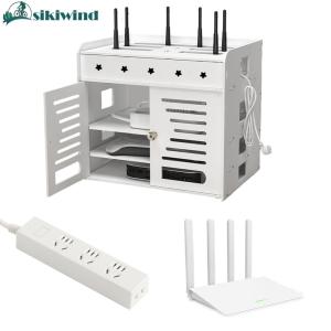 Wireless Router Storage Box Wall Decoration Wall-Mounted WiFi Storage Box Router Organizer for Hiding Router