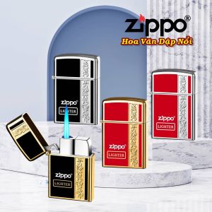 bật lửa zippo lửa khè hoa văn dập nổi - xài gas