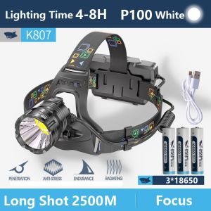 Original SmilingShark K808 K807 Head Lamp Led Headlamp P100 Strong Light Headlight Super Bright USB Rechargeable 6000 Lumens Waterproof Outdoor Night Camping Hiking Light Multifunctional Boating Power Outages Emergency General Purpose Backup Survive