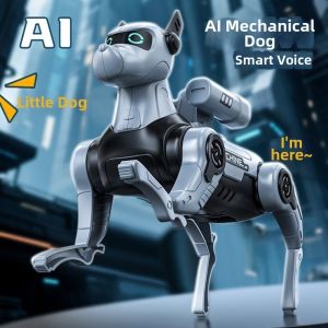 BEIBEI Intelligent Electric Robot Dog Voice Controlled DIY Assembled Simulated Pet Puppy Smart Dialogue Function Intelligent Mechanical Dog Childrens Educational