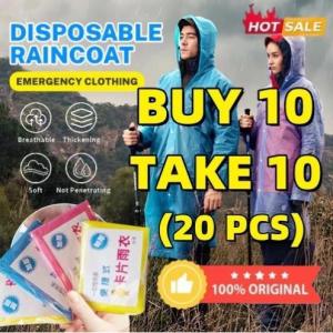 BUY 10 TAKE 10 Card Raincoat Disposable Portable Raincoat Whole Body Rain Cover Thickened Adult Size