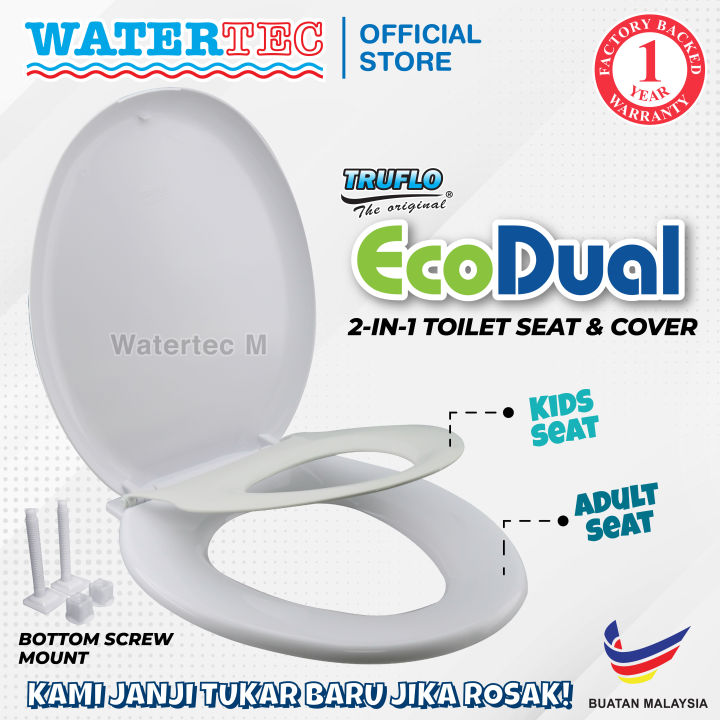 TRUFLO Ecodual 2in1 Toilet Seat & Cover For Adult And Kids Children