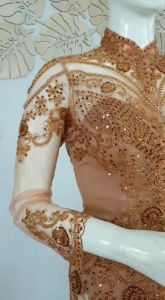atasan kebaya besan kebaya pesta mocca tulle payet + longtorso