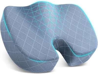 TushGuard Seat Cushion - Memory Foam Cushion for Office Chair Car Seat Airplane Bleacher - Sciatica & Hip & Coccyx Pain Relief Desk Chair Cushion for Long Sitting Office Workers Car Drivers