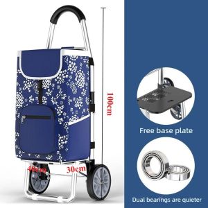 xpkQ Aluminium Large Folding Shopping Cart Home Portable Old Age Foldable Utility Cart Luxury Trolley Bag on Wheels Home Supplies M1Y4T
