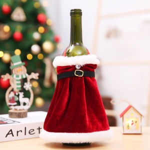 Christmas Wine Bottle Cover Merry Christmas Decor for Home Santa Claus Xmas Decoration Dinner New Year Ornament Gift