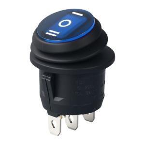 Multifunction Round Rocker Switches 3 Pin 3 Position without Light Plastic Switches for Kitchen Appliances & Outdoor