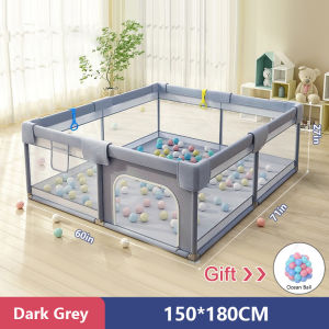 VOGO Playpen for Baby Stainless Steel Frame Breathable Mesh Bed Fence Indoor Foldable Safety Play Fence With Ocean Balls
