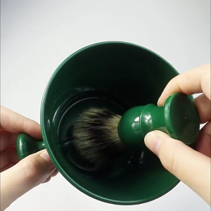 Plastic Shaving Soap Bowl with Shaving BrushShaving Mug for Shave Cream & Soap Shaving Brush Set for Father Husband