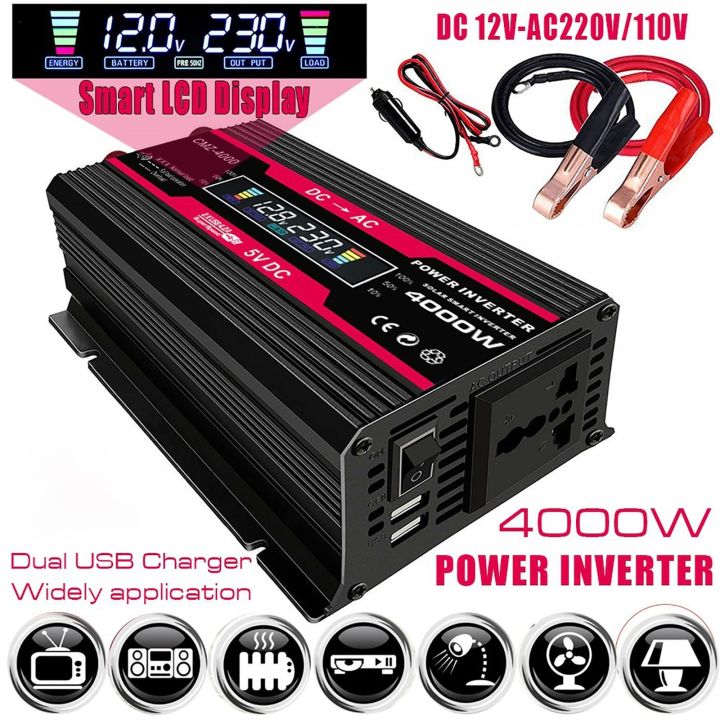 (Dikirim Dari Jakarta) Power Inverter Pure Sine Wave PSW DC 12V/24V To ...