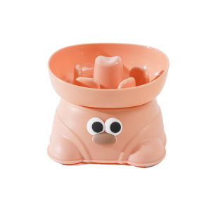 SKISOPGO ชามอาหารสัตว์เลี้ยงช ป้องกันการสำลัก ปกป้องคอ ความจุขนาดใหญ่ ทําความสะอาดง่าย แผ่นกันลื่น สามารถแยกชามและชั้นวางได้