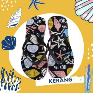 Sandal Wedges Wanita Cantik Motif Kerang Pantai Terbaru
