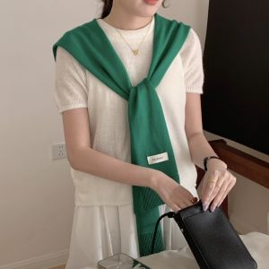 COVIEEZB Áo cánh Vai Khăn choàng dệt kim Màu trơn Cổ áo giả Khăn Quàng Cổ Dệt Kim Đơn giản Khăn choàng Áo choàng thắt nút Phụ nữ