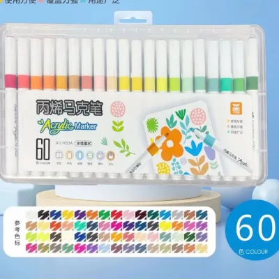 Bộ 48 Bút Màu Acrylic Marker Cao Cấp Màu Sắc Tươi Sáng Chống Thấm Nước Vẽ Lên Được Nhiều Chất Liệu