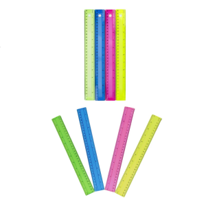 4Pcs 12Inch Straight Rulers Clear Rulers Math Ruler Measuring Tool Inches Centimeters Double Scale Math Drawing Ruler