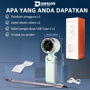 Damalon Mini Kipas Folding / LED Display Handheld Portable Fan / 5 Gear Kipas Genggam Turbo Yang Dapat Disesuaikan / 3600mAh USB Rechargeable Powerful Cooling Turbo
