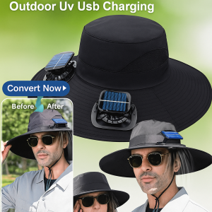 Solar-Powered Electric Fan Sun Hat/Solar Charging Fan Sun Hat/Summer Outdoor Uv Protection Sun Hat