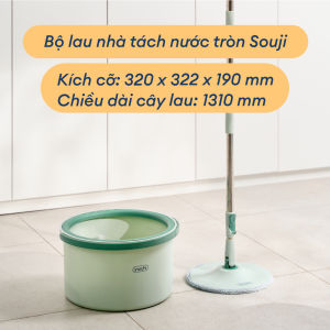 [ Shopbase ] Bộ cay lau nhà tách nước Souji - Inochi - tách nước sạch vắt khô ráo lau sạch sẽ đa năng tiện lợi [ Tặng kèm bông lau ]
