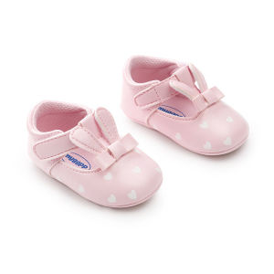 Giày trẻ sơ sinh giầy tập đi cho bé gái kiểu dây đeo chữ T hình trái tim trang trí thỏ