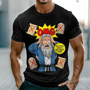 [Local Stock] VCC Funny 3D Letter Print T Shirt For Men Street Hip Hop Short Sleeve Tops Summer Casual Round Neck Pullover Fashion Loose Mens Tee
