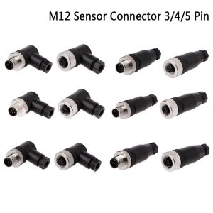 [EKLEVAL] Hot Sale Convenient Easy For Lowest Price 1PC M12 SENSOR CONNECTOR 3 4 5 PIN MALE FEMALE STRAIGHT Right Angle Plug