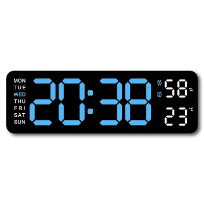 【YP】นาฬิกาดิจิตอลติดผนัง นาฬิกาดิจิตอล นาฬิกาแขวนผนัง LED DIGITAL CLOCK แบบติดผนัง มีไฟแบ็คไลท์ Led แสดงวันที่ อุณหภูมิ ขนาดใหญ่ ล ร์พร้อมสายชาท